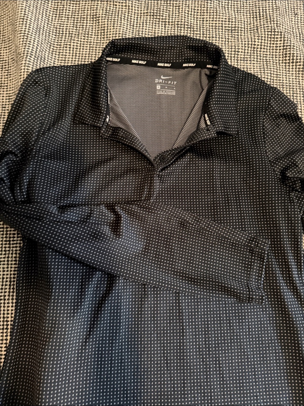 Nike Dri-FIT Golf Long-Sleeve Polo Shirt - Black with Microdot women’s sz medium